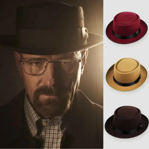 Мужская шляпа-трилби Fedora однотонная фетровая шляпа из твердого войлока с принтом