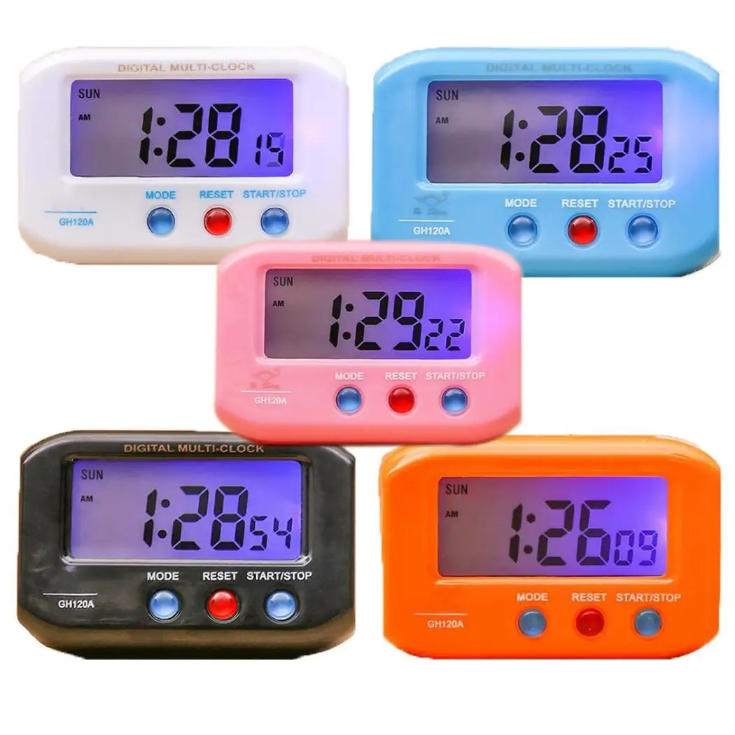 ЖК дисплей цифровой будильник Дата Настольные часы LED Повтор квадратная функция
