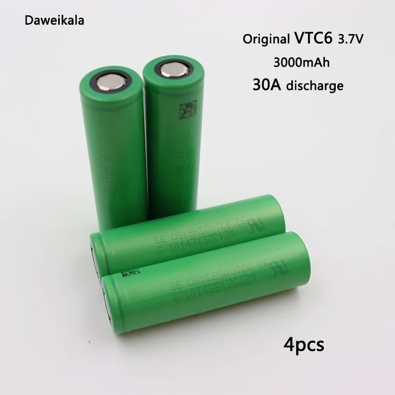 18650 VTC6 3 7 в 3000 мАч перезаряжаемая батарея для электронной сигареты 30A разряд +