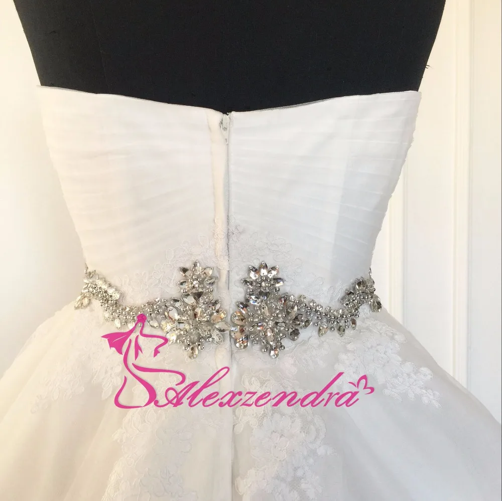 

Vestido De Noiva New Ball Gown White Wedding Dresses Sweetheart Crystal Waistband Tulle Bride Dresses Casamento plus size