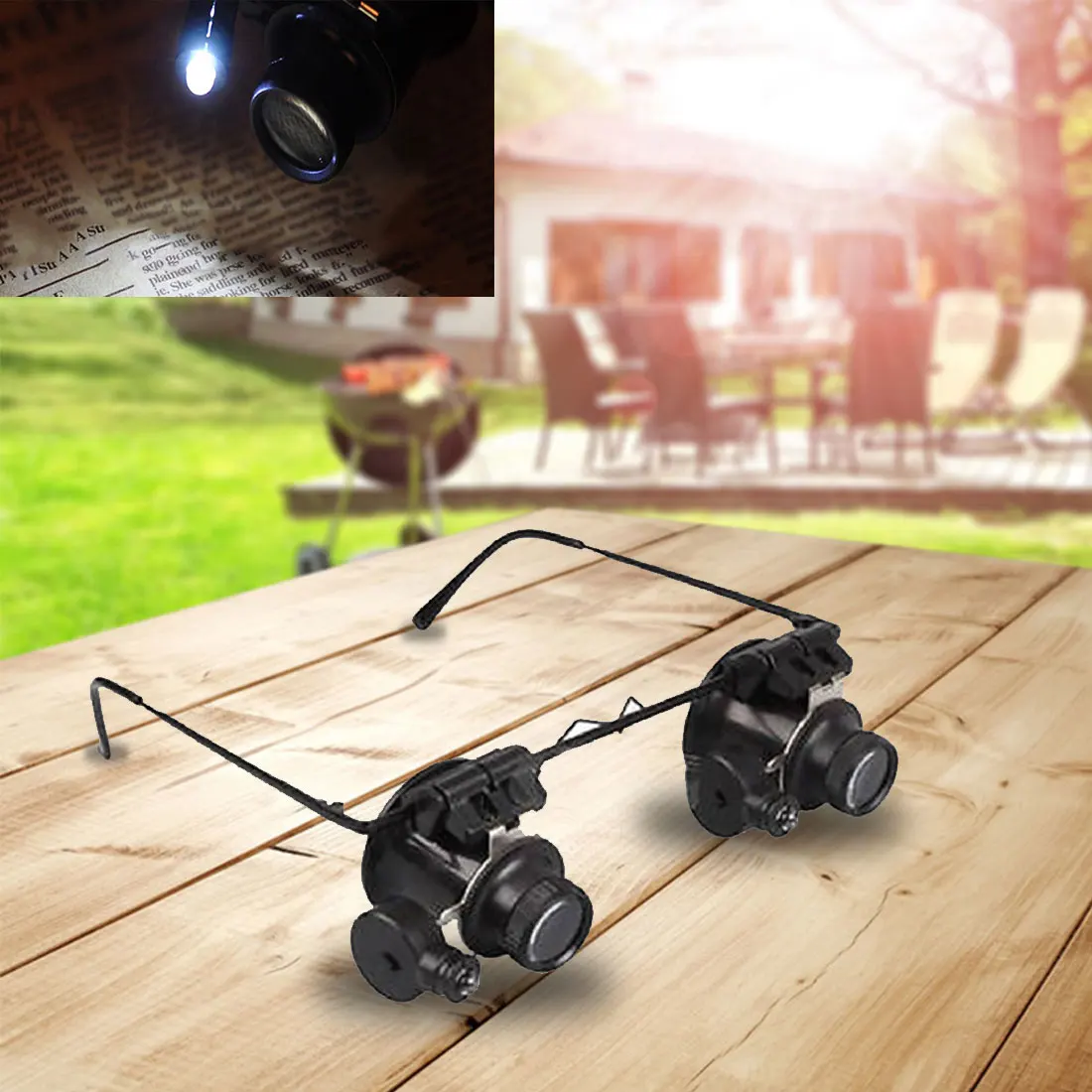 

Magnifying Glasses 20X Eye Jewelry Watch Repair Magnifier Glasses With Light Watch Microscope Measurement Tools