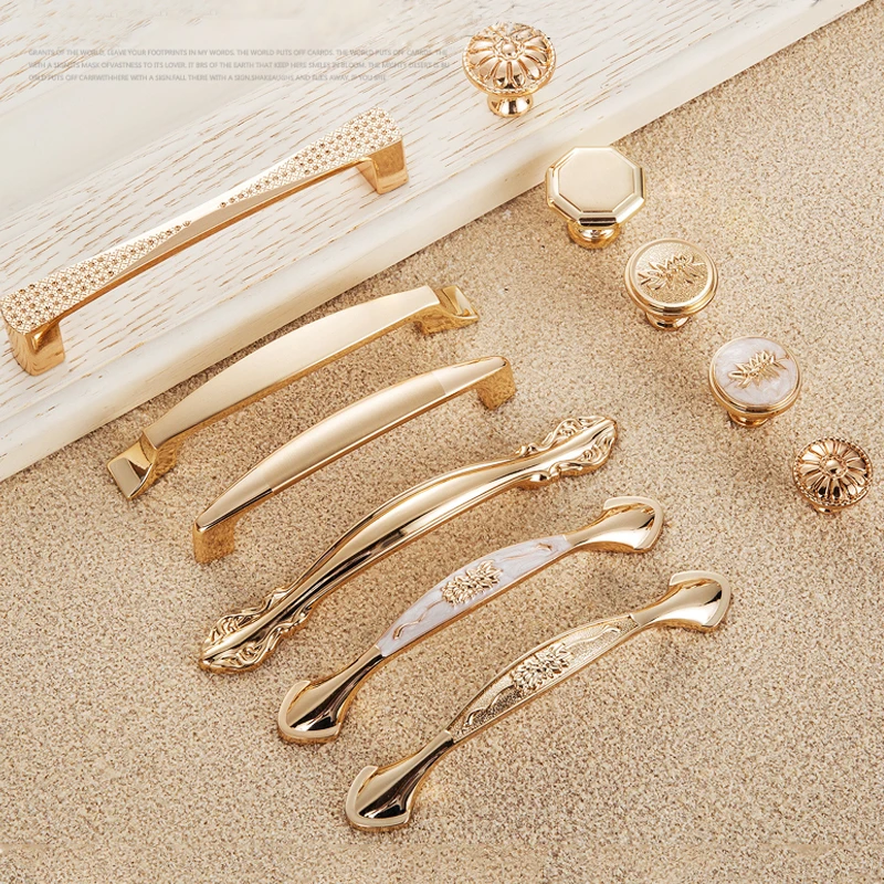 2 шт. золотые дверные ручки для ящика шкафа кухонная ручка дверцы фурнитура