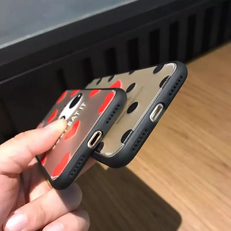 Красные Губы Волновой Точки Чехол Для Телефона iPhone 7 Plus 6 s плюс Мода Милые Большие