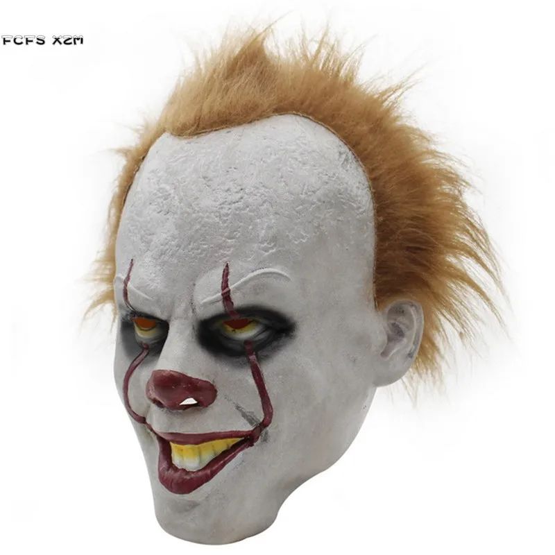 Латексная Маска Stephen King's It Joker Pennywise косплей Костюмы Клоуна на Хэллоуин карнавал