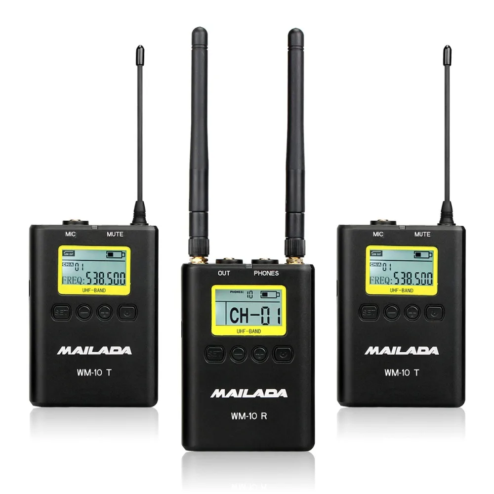 MAILADA WM10 50 канал профессиональный УВЧ Беспроводной микрофон Системы для DSLR