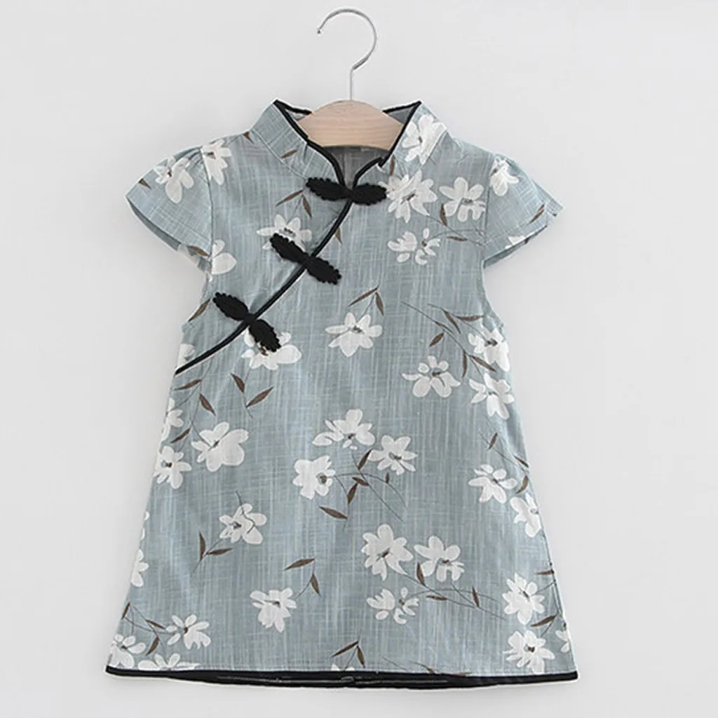 Kids Toddler Baby Girl Princess Dress Floral Midi Casual Party Clothes | Детская одежда и обувь