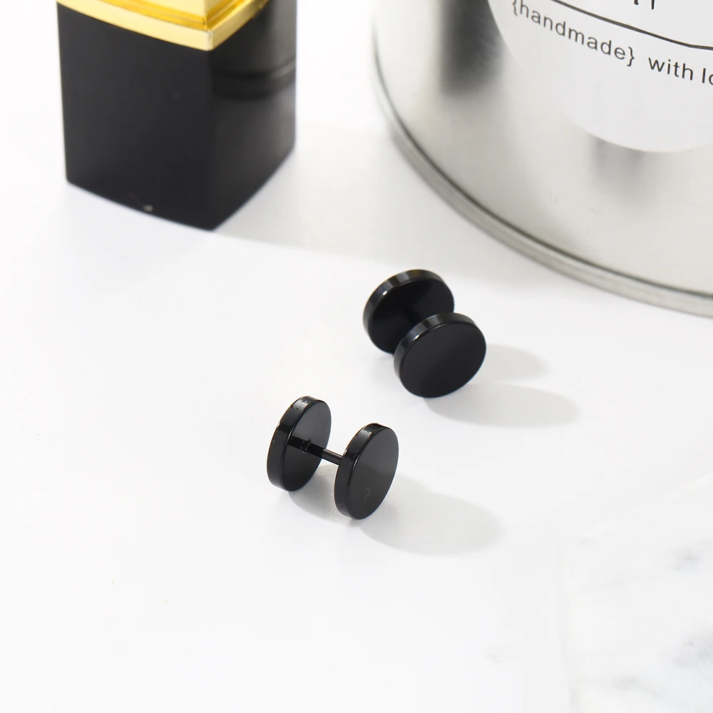 Модные винты IF ME 2017 черные серьги гвоздики из нержавеющей стали в стиле стимпанк