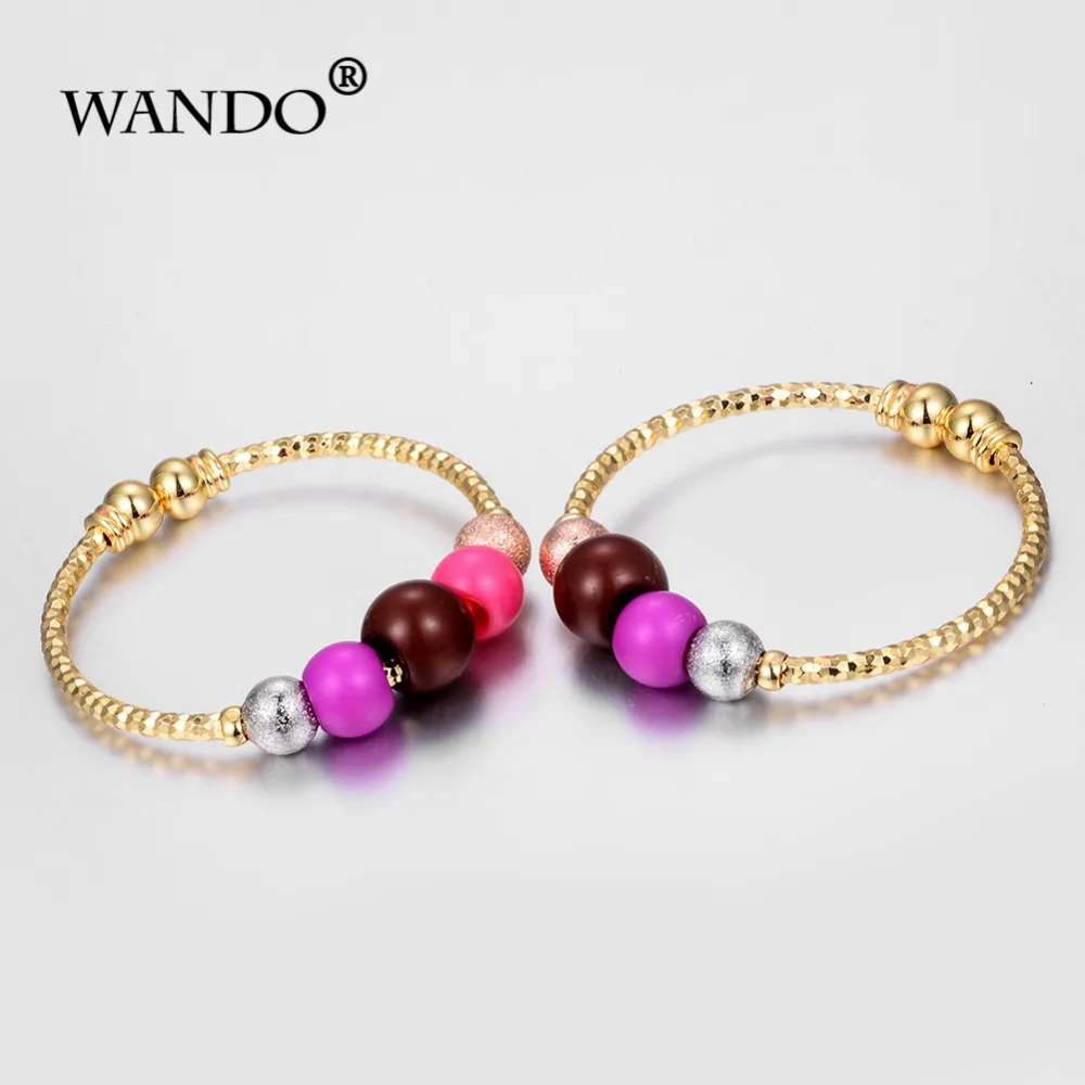 Wando 1 шт. детские браслеты для девочек милый браслет золотого цвета с бусинами