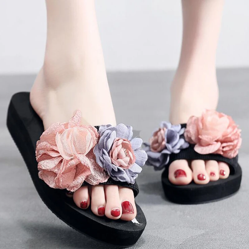 Шлепанцы женские ручной работы сандалии на высоком каблуке пляжные шлепанцы с