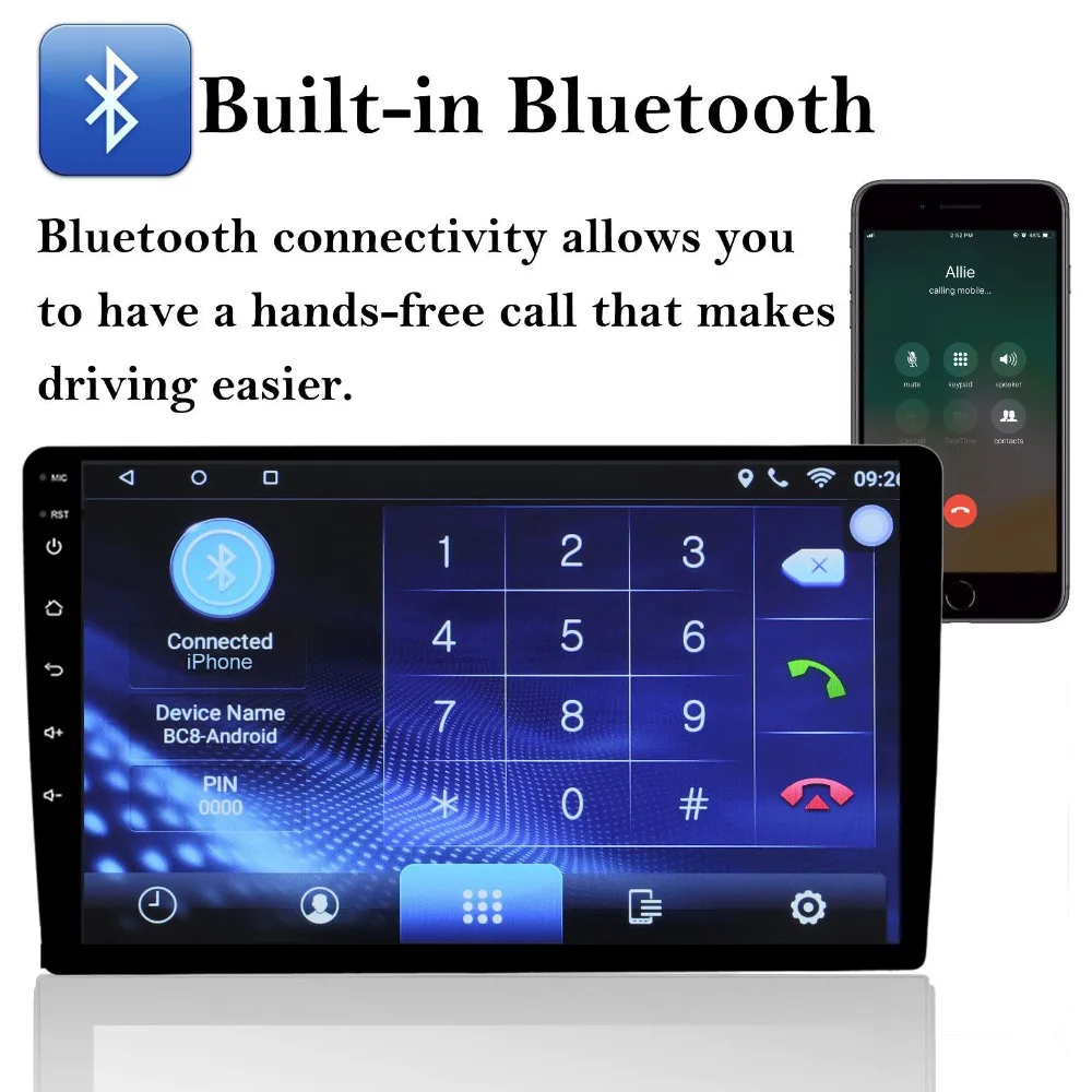 Автомобильный мультимедийный плеер 10 1 дюйма Android 9 2Din Авторадио стерео Gps Bluetooth Fm