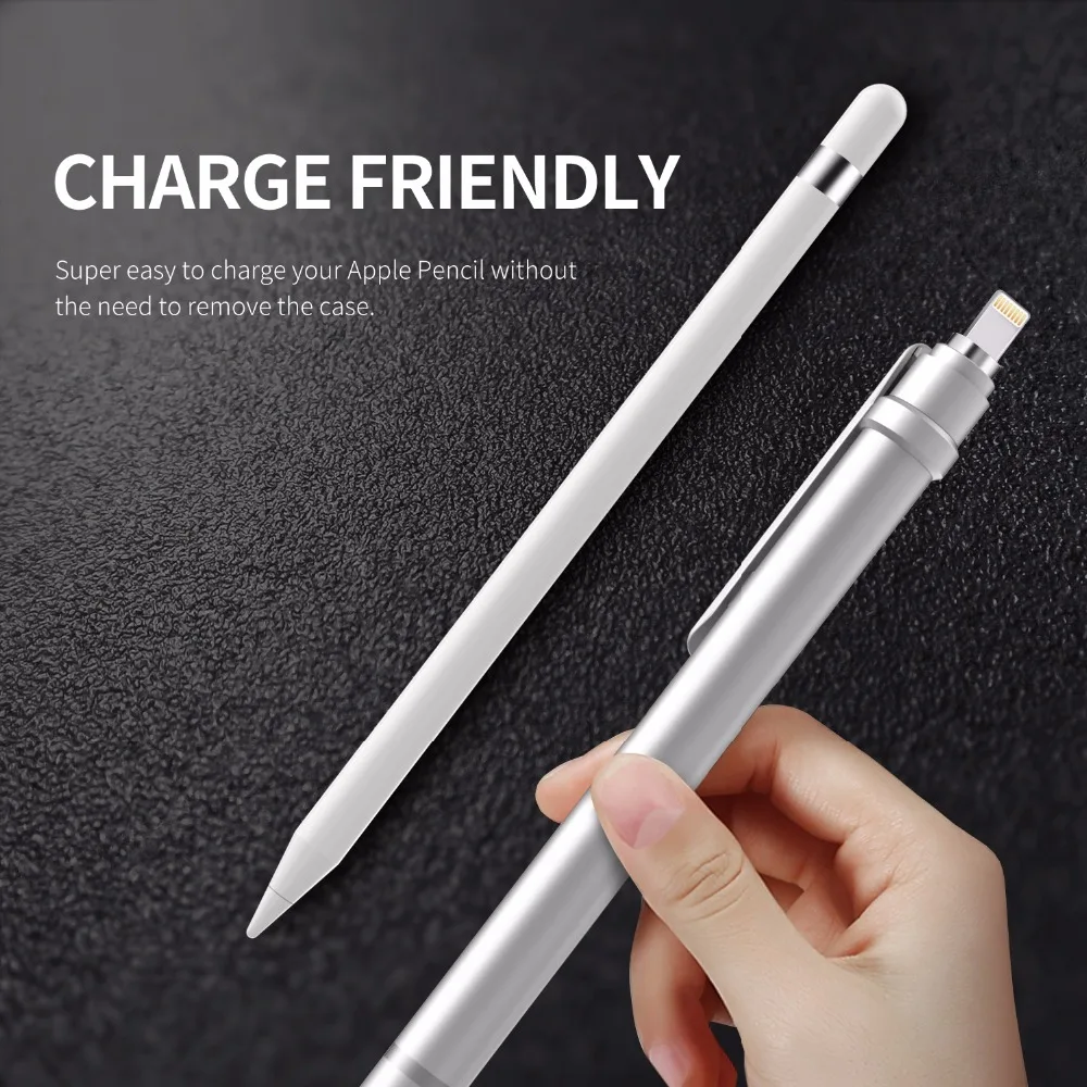 Алюминиевый Чехол для карандашей MoKo, совместимый с Apple Pencil, Встроенный зажим, магнитный наконечник, держатель крышки подходит для Apple iPad Pro Pencil
