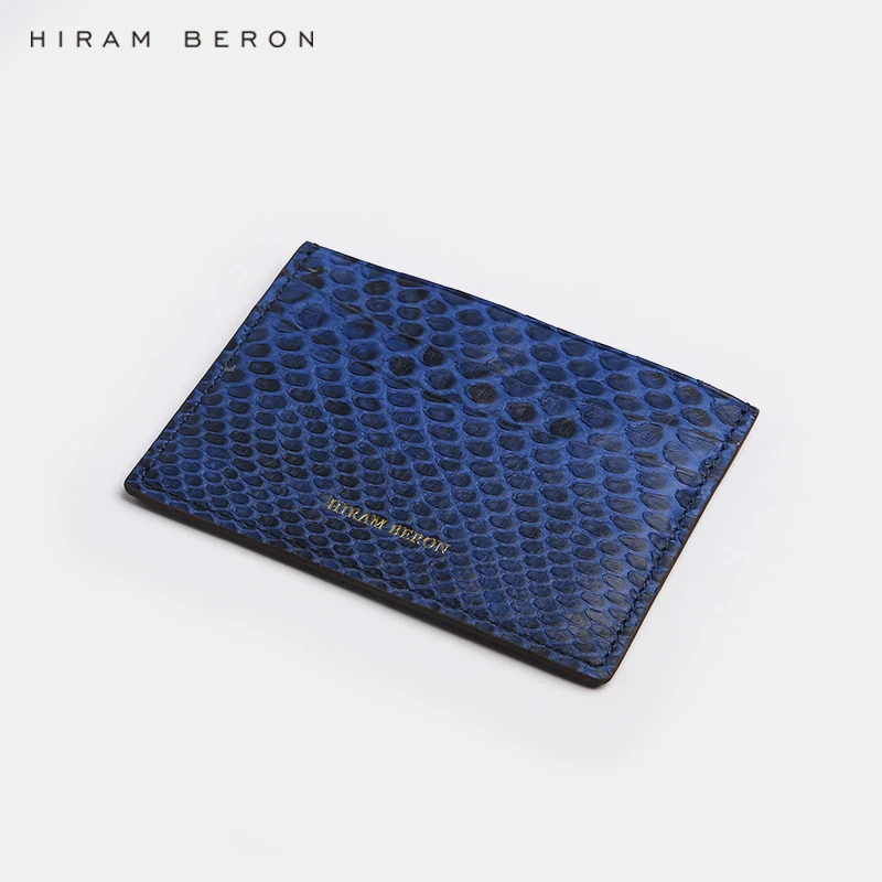 Роскошный тонкий мужской кошелек Hiram Beron со змеиной кожей индивидуальное
