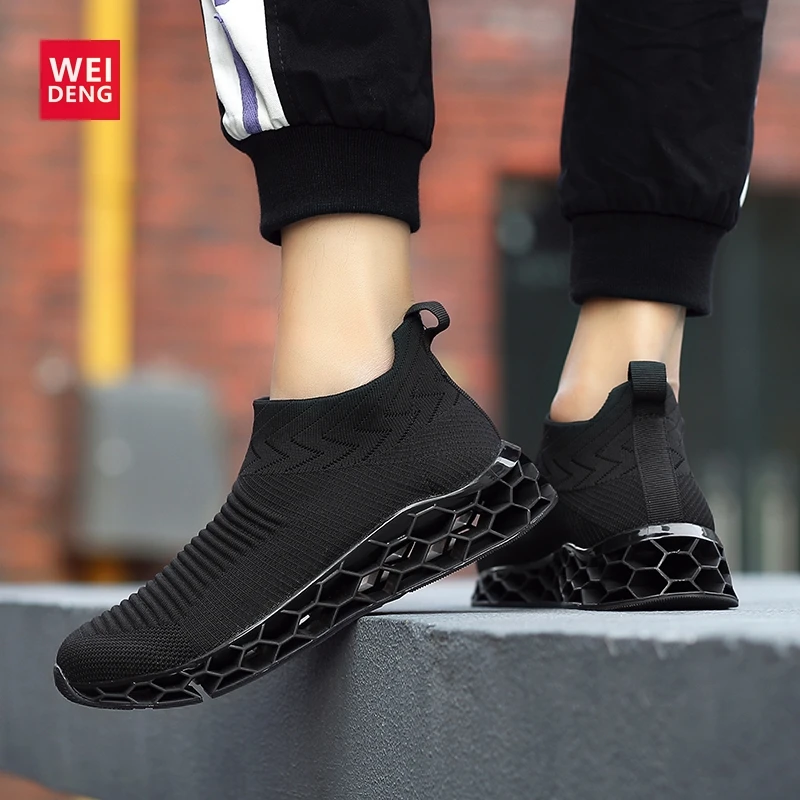 WeiDeng Blade Hombre Men Running WAVE Tenis Masculine Shoes PROPHECY Flats Fly Mesh Casual Breathable Shock Absorption Increase | Обувь