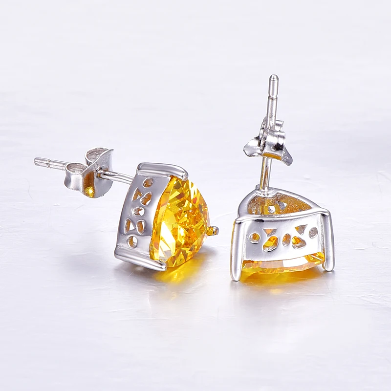 Женские Треугольные Серьги BONLAVIE 6 2ct из натурального желтого цитрина серьги