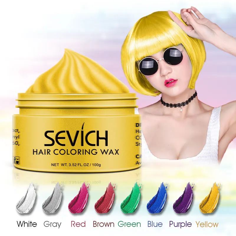 

Sevich Fashion Silver Color Jar Styling Hair Colour Wax Hair Dye Wax Mud Cream for Men 100g Temporary Hold Hairstyle Salon Cool
