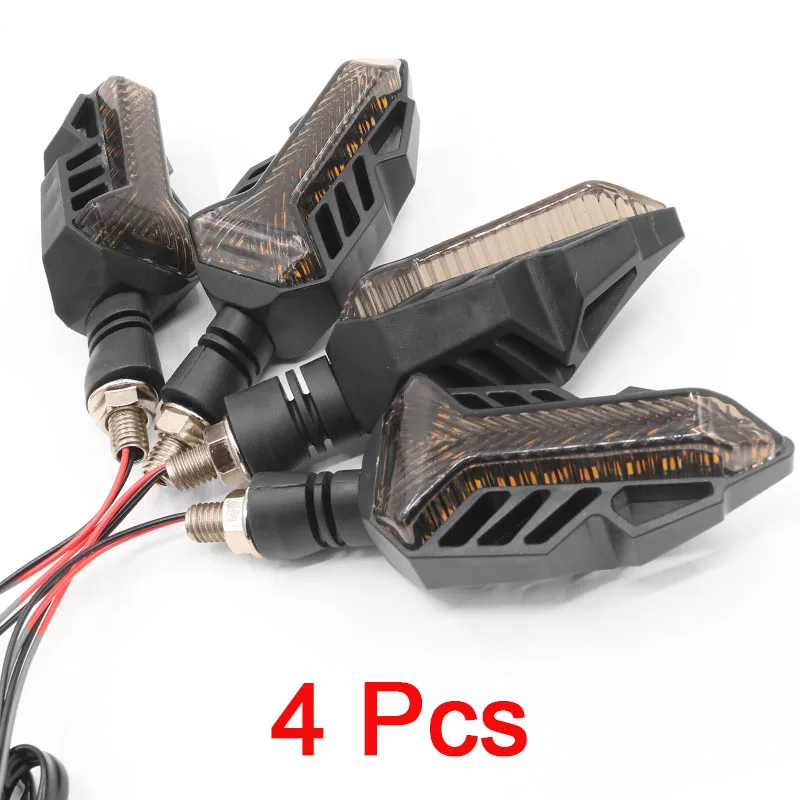 4Pcs Amadfjd 2/4 шт. светодиодный индикатор сигнала поворота мотоцикла мигалкой мигалки 12V мигающий светодиодный мотобайк поворотники Лампа для универсального - Цвет: 4Pcs