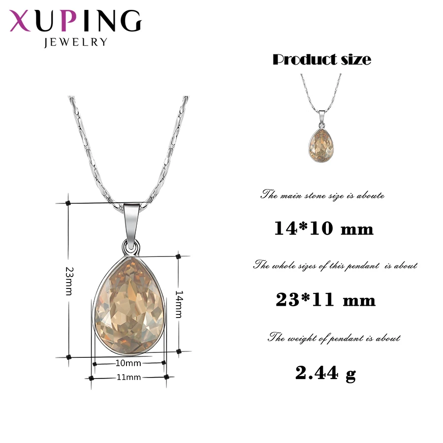 Xuping форма воды Pendantl цепочки и ожерелья Кристаллы от Swarovski высокое качество ювелирные изделия Мода Подарки для женщин M59-30192