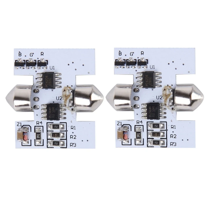 Светодиодный свет для чтения Автомобильная купольная камера 2 шт. цветная 31 мм