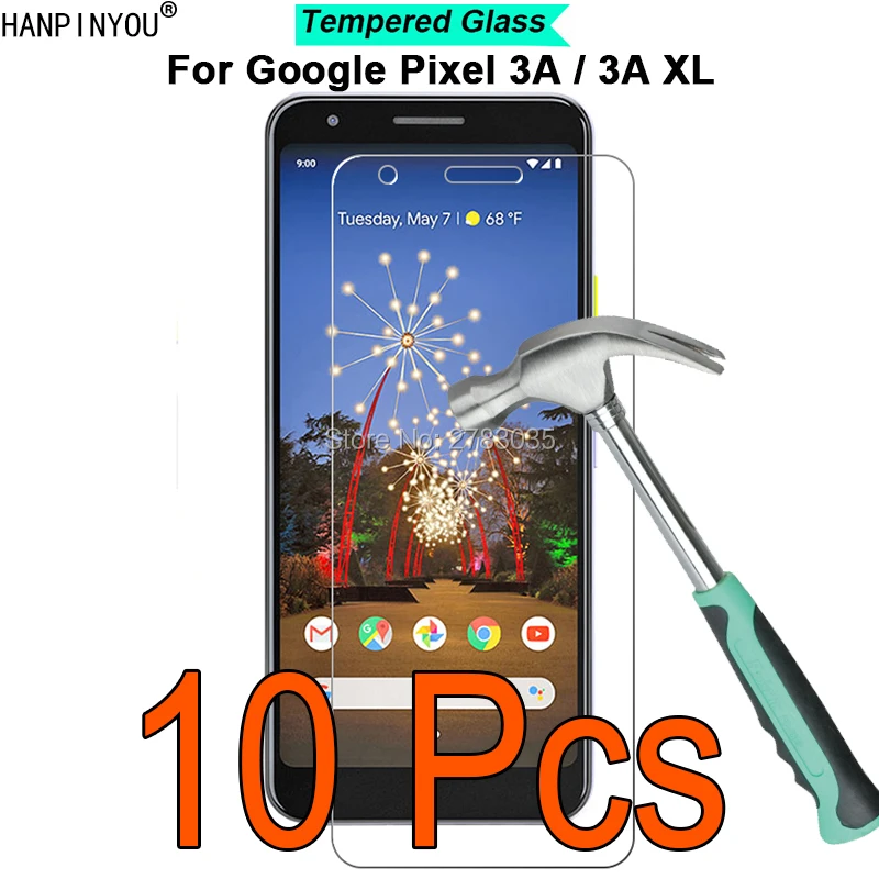 

10 шт./лот для Google Pixel 3A/3A XL 9H твердость 2.5D ультра-тонкая закаленная Защитная стеклянная пленка для экрана