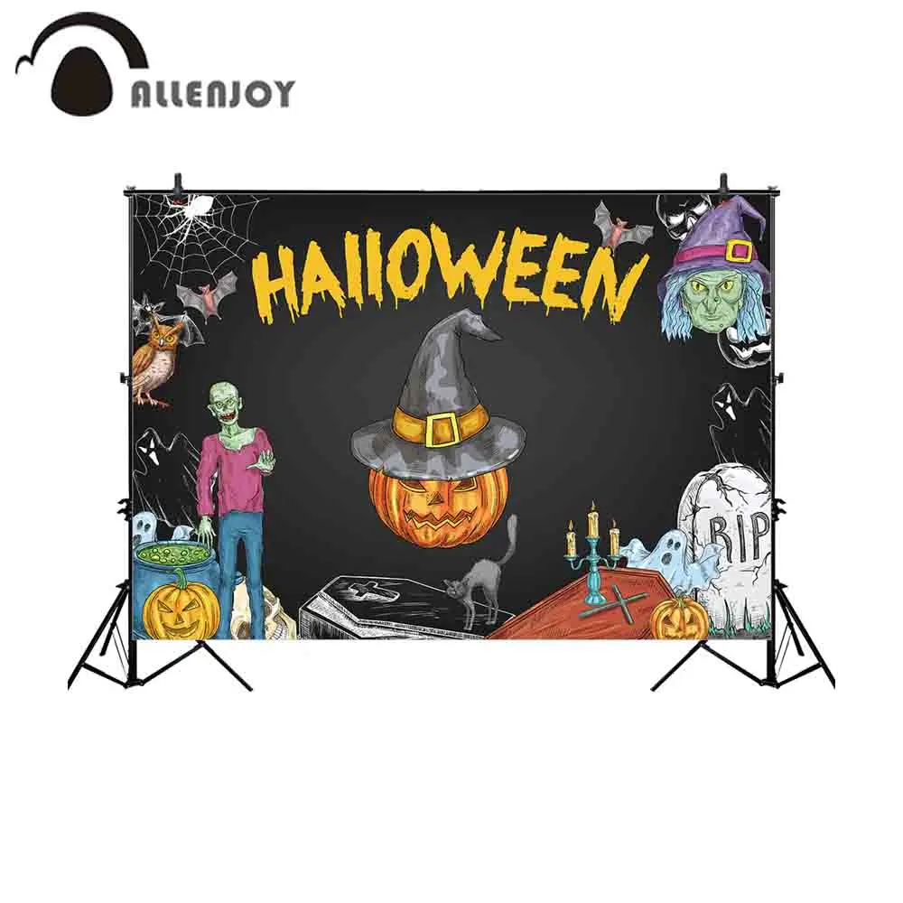 Allenjoy фон для фотосессии черный призрак тыква шкатулка Хэллоуин Праздник