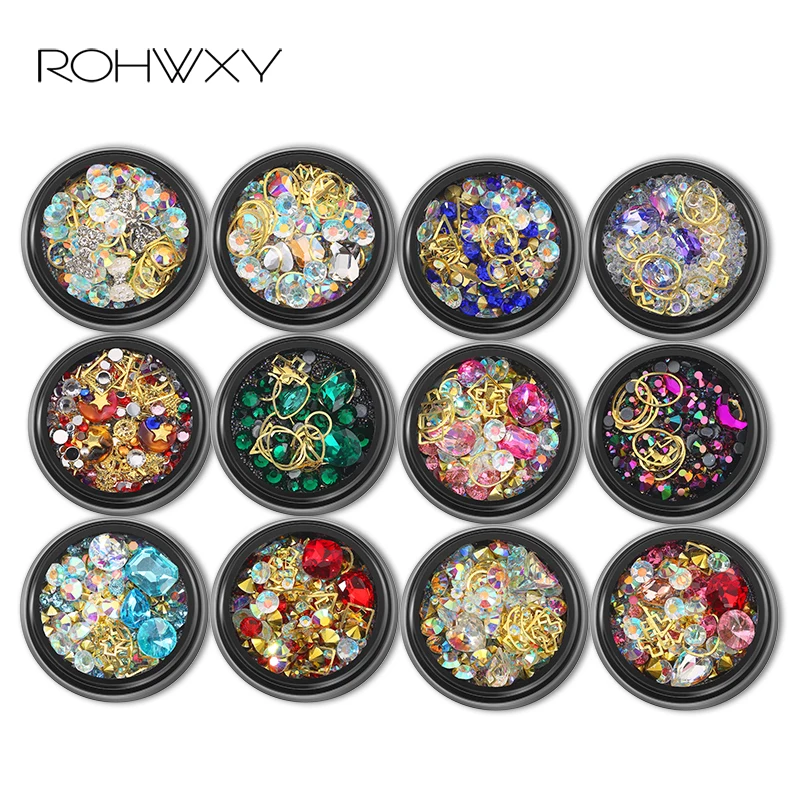 ROHWXY стразы для дизайна ногтей украшения разноцветная ракушка аксессуары