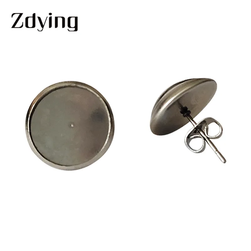 ZDYING Starry Night Van Gogh Sunflower Stud Earrings Glass Pattern Dome Stainless Steel Gold Color Ear Studs Gift VG001 | Украшения и