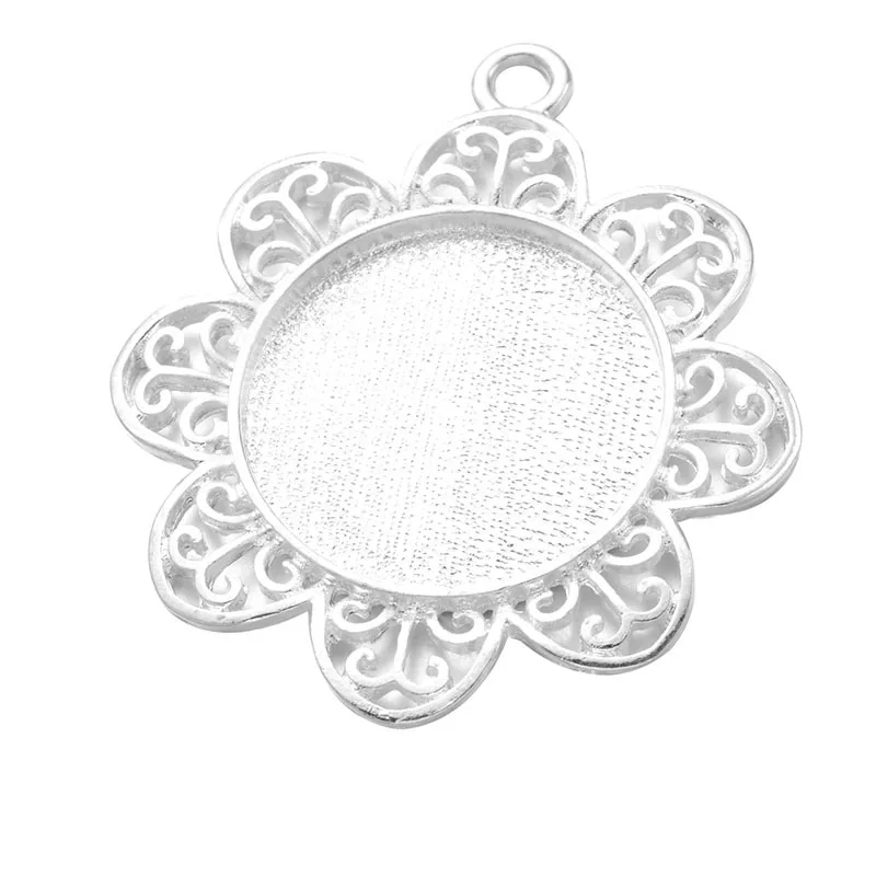 10 шт./лот Цветы Кабошоны основы Подвески Настройки Подвеска рамка Лотки подходит