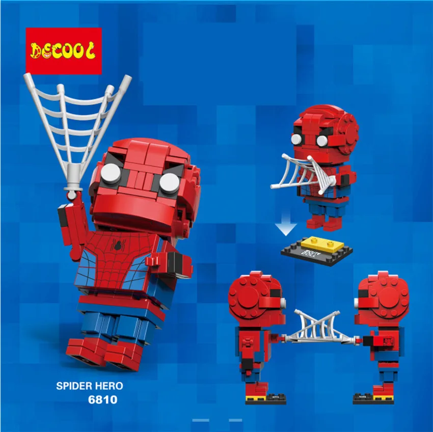 DECOOL 6 шт./лот Dragon Block Dark World Droll Super Hero Thor Bircks строительный блок комплект милый робот кукла для детей