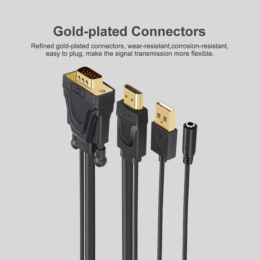 HDMI к VGA конвертер кабель адаптер с 3 5 мм аудио USB питания для Xbox 360 PS3 ноутбук ТВ