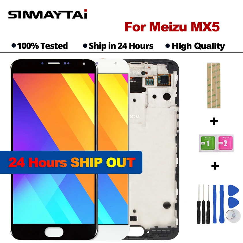 ЖК дисплей 5 дюйма MX5 для Meizu дигитайзер сенсорный экран стекло с рамкой запасные