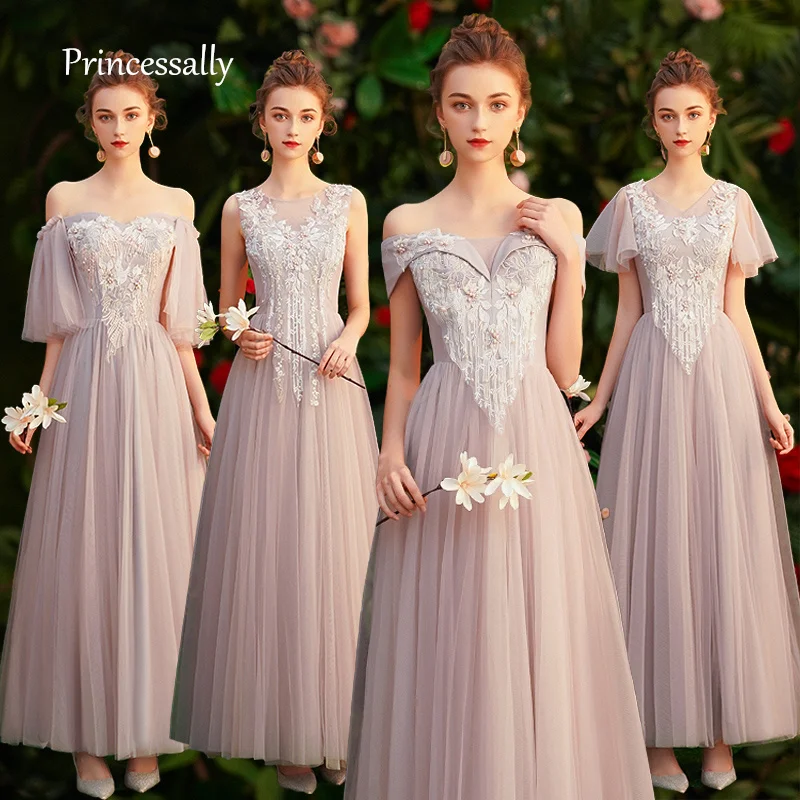 Robe De Soriee новые тюлевые Платья для подружек невесты несовместимый с аппликацией
