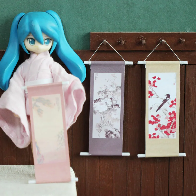 1 шт. миниатюрная китайская живопись в свитке 7 см картина для 1/8 1/12 Blyth Azone BJD