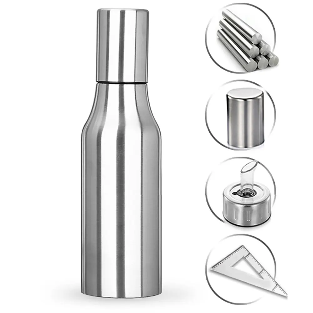 

Realand Premium 500/750/1000ml Stainless Steel Vinegar Oil Olive Dispenser Bottle Pot Leakproof Kitchen Healthy Gravy Boat