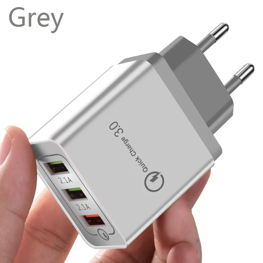 Олаф Quick Charge 3,0 USB зарядное устройство QC3.0 Быстрая зарядка EU plug USB настенное зарядное устройство для iPhone samsung huawei зарядное устройство для мобильных телефонов - Тип штекера: EU Grey