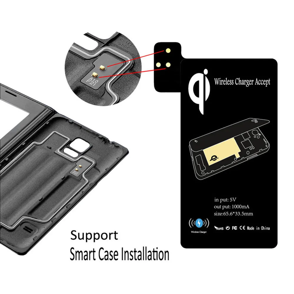 Qi Беспроводное зарядное устройство Pad приемник Padreceiver комплект для samsung Galaxy S5 плата зарядного устройства Беспроводное зарядное устройство Бесплатный провод передачи данных