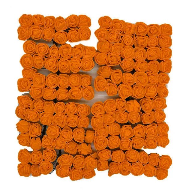 Tiger yellow 144 шт дешевый пенопластовый мишка Роза ПЭ Пена голова розы искусственный цветок свадебное украшение Посуда Украшение комнаты Подарочная коробка сделай сам - Цвет: Tiger yellow