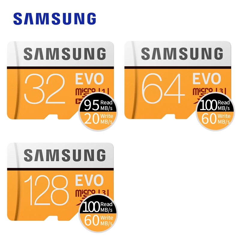 SAMSUNG U3 Micro SD 256 ГБ/128 ГБ/64 Гб SDXC U1 32 ГБ/16 ГБ SDHC класс 10 TF CF карта памяти C10 Microsd флэш-карты