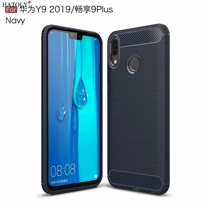 Чехол HATOLY для Huawei Y9 2019 противоударный мягкий ТПУ матовый прочный силиконовый