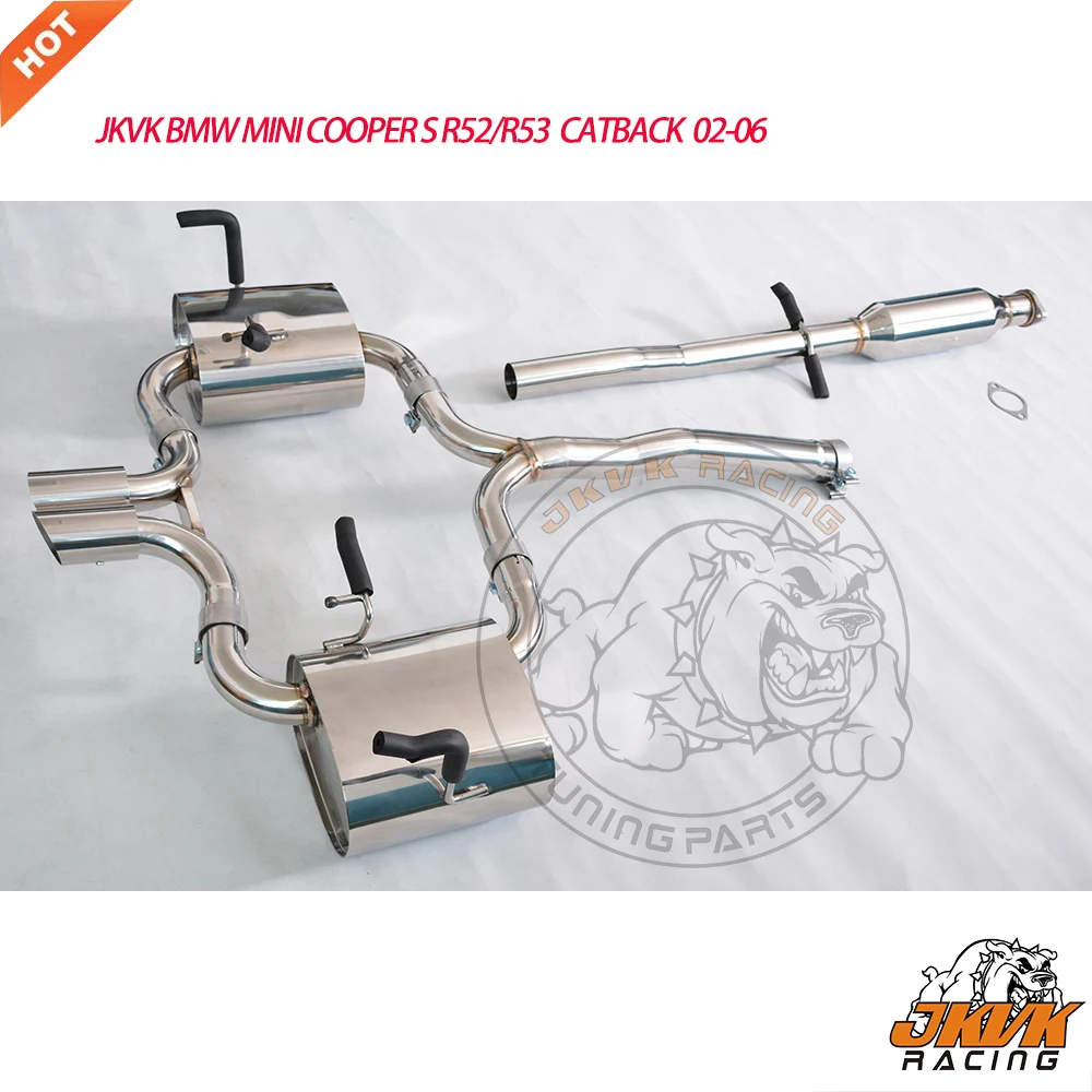 JKVK гоночный нержавеющий CATBACK для 2 5 &quotMI NI R52 R53 CO OPER S 1.6L 02 06 выхлопной