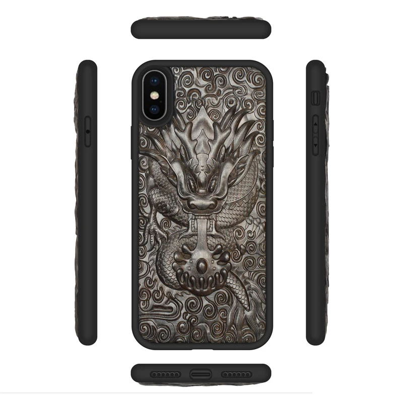 Techase Soft TPU Wooden Phone Cases For iPhone X Case Real Luxury Wood 3D Emboss Back Cover 11 Pro XS Apple 6 7 8 | Мобильные
