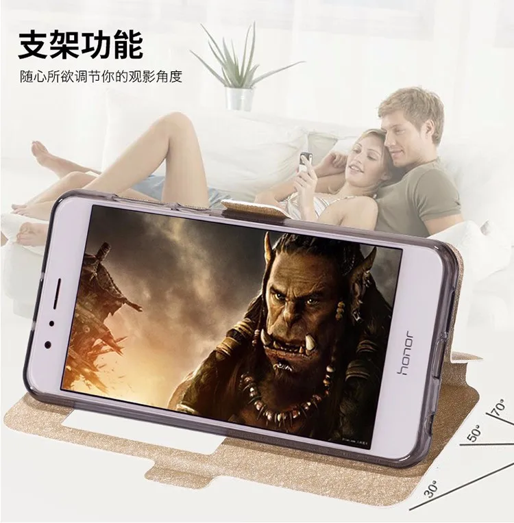 Для Huawei Honor 8 чехол оригинальные capas Чехол-книжка из искусственной кожи чехол с окошком Honor Note 8 V8 Max Smart Sleep Wake крышка