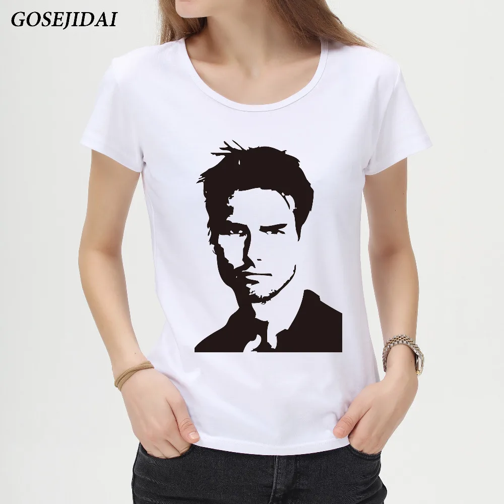 Футболка женская с принтом Tom Cruise модные эластичные повседневные облегающие Топы