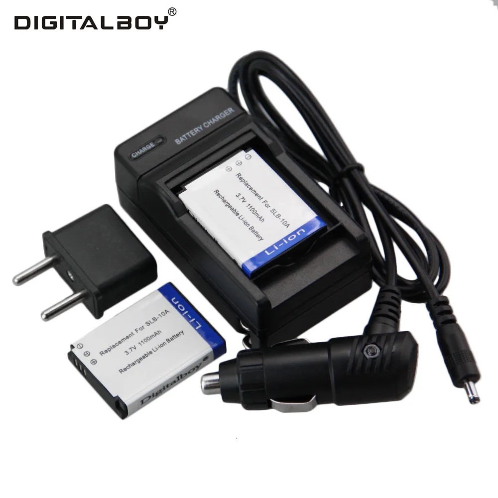 2 шт. SLB 10A SLB10A Батарея + Зарядное устройство машины для Samsung L100 L110 L200 L210 l310w WB150F|charger