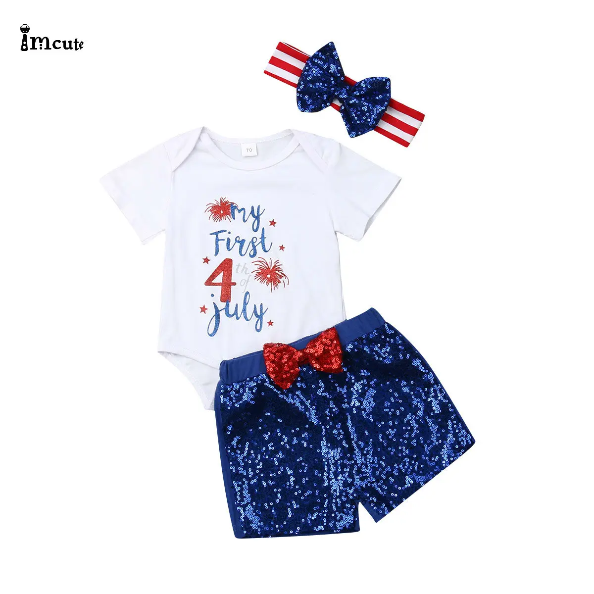 Детский праздничный комбинезон US для новорожденных девочек белый на День