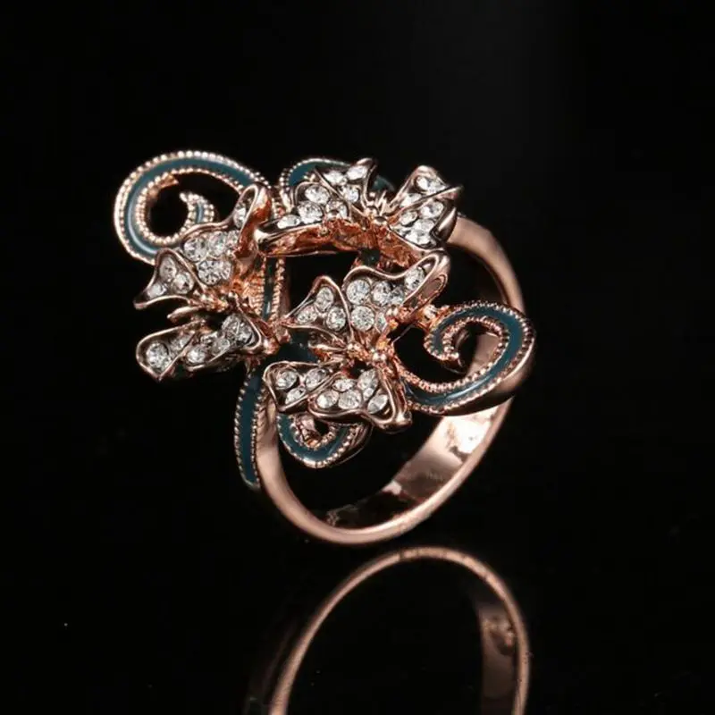 5 шт./лот модные стразы бабочка дизайн шарф Пряжка из сплава розового золота