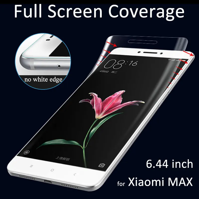 Полное покрытие протектор экрана для Xiaomi Mi max мягкий ТПУ материал 6 44 дюймов экран