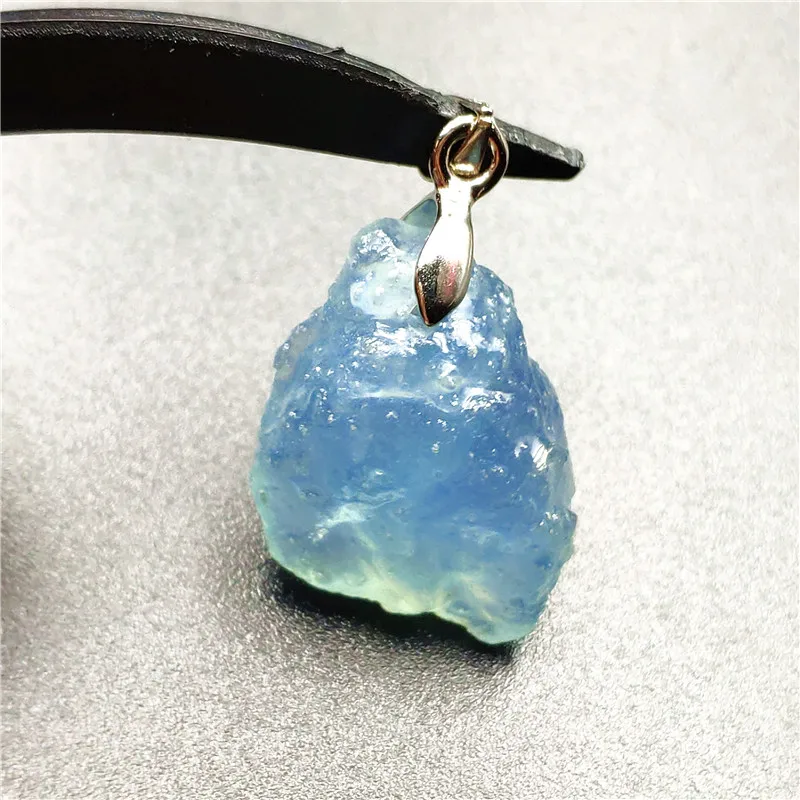 Натуральный аквамарин кулон для женщин и мужчин новый подарок 25x17x10 мм голубой