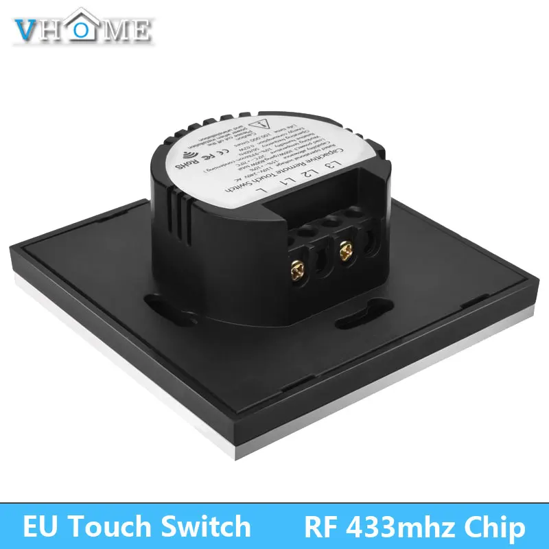 Vhome LED light touch switch rf glass panel Smart remote control EU Type 220V For Home Sensor Switches | Обустройство дома