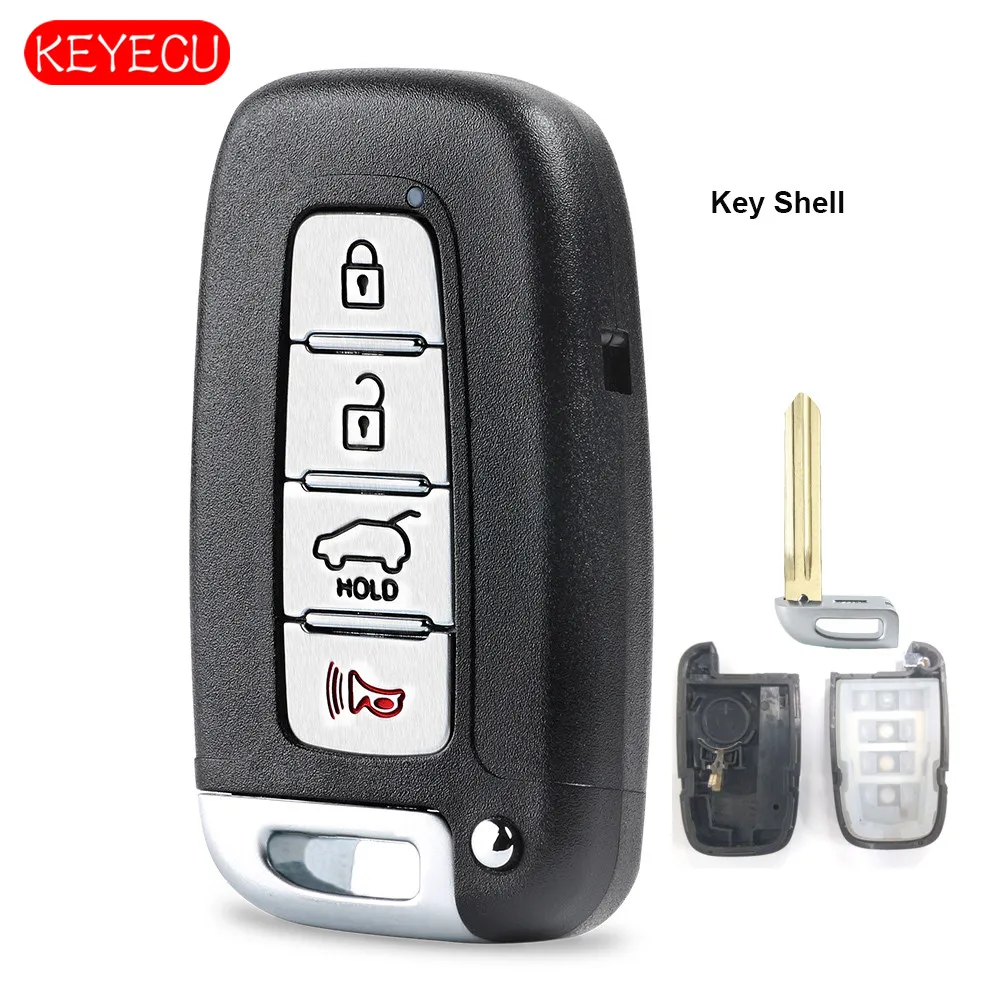 Keyecu сменный умный чехол для пульта дистанционного управления Fob 4 кнопки Hyundai Kia FCC: