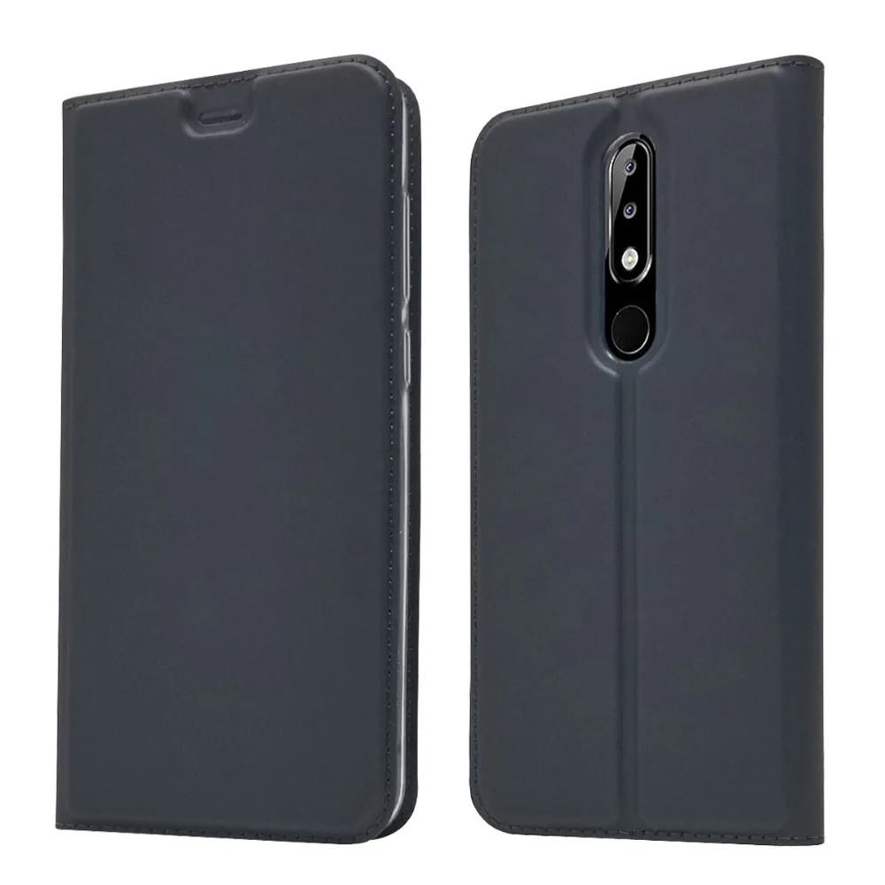 Для Nokia 5 1 Plus ультратонкий Магнитный чехол из искусственной кожи с откидной